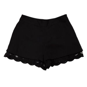 Forever 21 Women's Black High-Rise Dressy Shorts with Lace Trim - Size XS